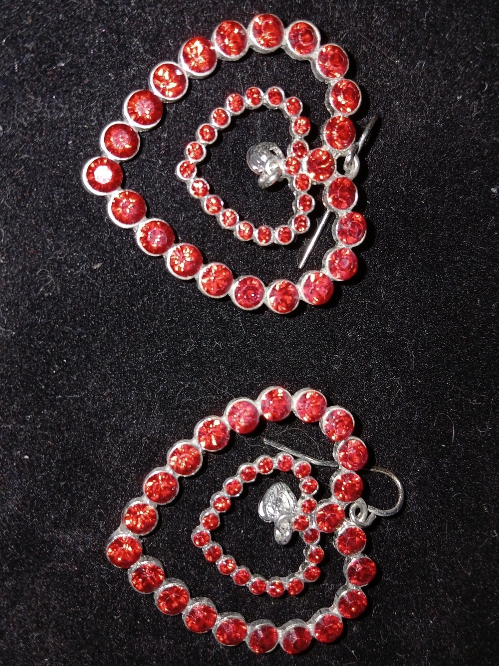 Red Crystal Double Heart Drop Earrings - Women Jewelry